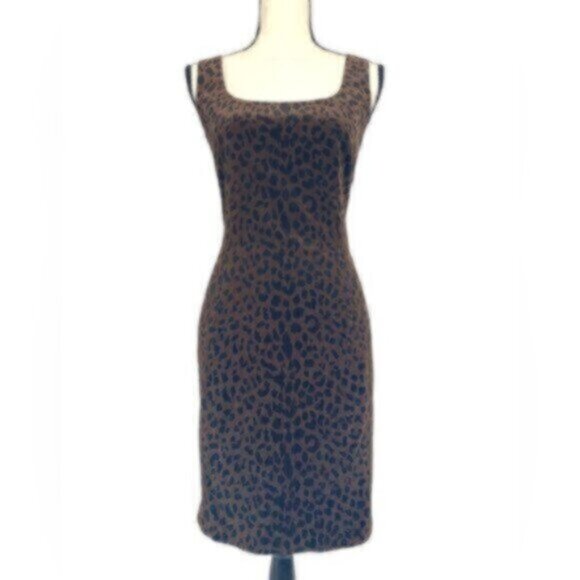 Jones New York Cheetah Print Vintage Suede Fitted Cocktail Dress - Picture 11 of 11